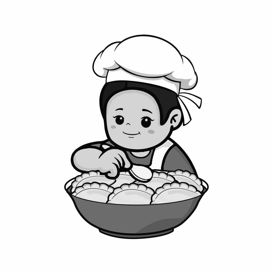 饺子女厨图形